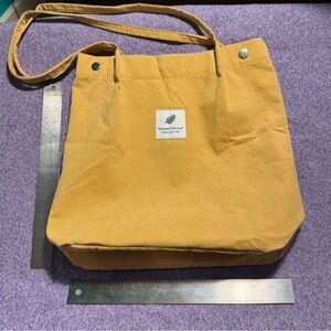 Mustard Yellow Canvas Tote Bag with Shoulder Strap